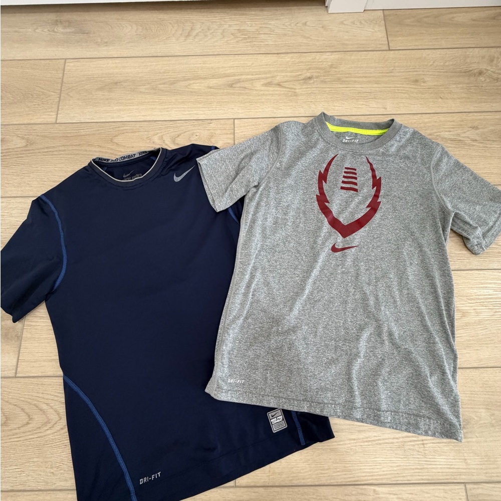 Nike Dri-Fit Kids' Navy and Gray Short Sleeve Tee Bundle.  Size Youth Large